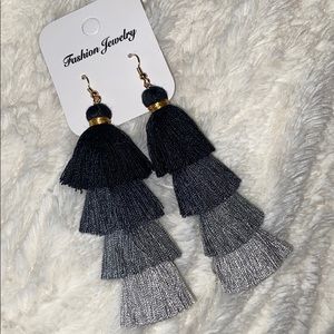 Boho tiered tassel fringe earrings